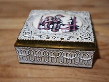 Vintage Japan Gold Painted Handcrafted Heavy Metal Trinket Box picture