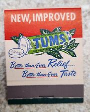 Vintage Tums Medicine Advertising Matchbook New And Unstruck picture