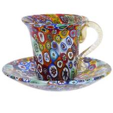GlassOfVenice Murano Glass Millefiori Cup and Saucer - Multicolor picture