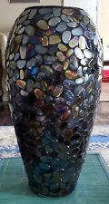 LOVELY VINTAGE MCM GLASS MOSIAC TALL VASE picture