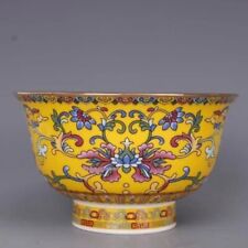 Chinese Antique Qianlong Year Colorful Flower Porcelain Bowl 4.6 inches picture