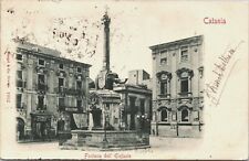Italy Sicily Catania Fontana dell Elefante Vintage Postcard B130 picture