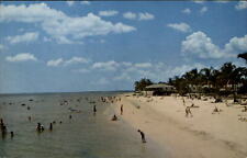 Florida Fort Myers Beach sun bathers ~ 1970s vintage postcard picture