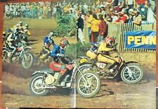 1973 International Motocross Race Print Fold Out Pin Up Husqvarna Maico Bultaco picture