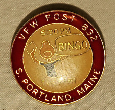 VFW POST 832 S. Portland, Maine BINGO advertising PIN Veteran's of Foreign War picture