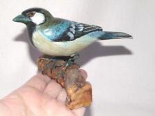 Vintage Hand Carved Painted Wood FOLK ART Life Size Cerulean Warbler Bird picture