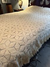 Vintage Hand Crocheted Bedspread 90” X 80” 120 Plus Years Old Queen Double Bed picture