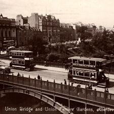 Vintage 1915 RPPC Union Bridge Terrace Gardens Aberdeen Postcard United Kingdom picture
