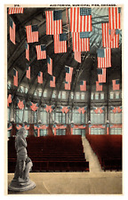 postcard Auditorium Municipal Pier Patriotic Chicago Illinois 5938 picture
