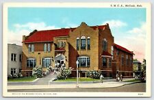 McCook Nebraska~ Young Men Gathered by Open Door @ Top of Steps @ YMCA~1938 PC picture