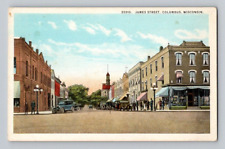 1918. COLUMBUS, WISCONSIN. JAMES STREET. POSTCARD ST5 picture
