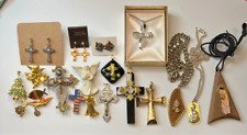 Jewelry Lot Vintage / Now Pendants Pins Earrings Necklaces Religious Spiritual picture
