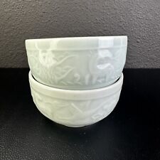 2 Traditional Chinese Green Longquan Celadon Bowls picture