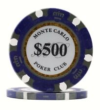 100 Da Vinci Premium 14 gr Clay Monte Carlo Purple Poker Chips $500 Denomination picture