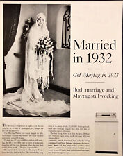 1961 Maytag Clothes Washer Vintage Print Ad Woman from 1932 in Wedding Dress picture