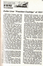 PRESIDENT COOLIDGE (1931) -SEA BREEZES magazine review of this ship. May 1975 picture