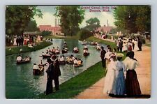 Detroit MI-Michigan, Grand Canal, Belle Isle, Antique, Vintage Souvenir Postcard picture