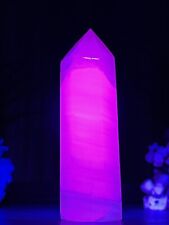PINK MANGANO CALCITE TOWER - UV Fluorescent Mineral Point Chakra Witch Crystal  picture