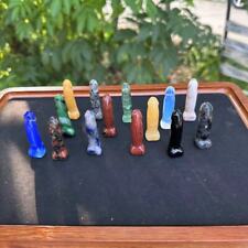 14pc Mixed Male Penis Quartz Crystal Carved Massager Reiki 1.9