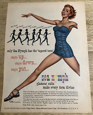 1953 SEA NYMPH Swimsuit Frank D'Amario Pin Up  - Vintage Print Ad picture