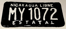 RARE Nicaragua ESTATAL Government JEEP license plate MY 1072 Foreign Police tag picture