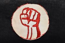 Vintage 70’s Fist Patch Red/White Power Fist Patch Embroidered 3” Patch picture