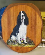 Rustic Live Edge Wood Slab Hand painted Wall Hanging Springer Spaniel 13