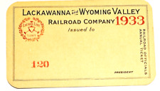 Lackawanna and Wyoming Valley Railroad Co 1933 Train Ticket unused in envelope picture