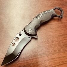 8.”Black  Karambit Spring Assisted Open Folding Pocket Knife hunting picture