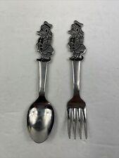 Vintage Donald Duck Stainless Steel Japan Spoon & Fork Walt Disney 1970s Child picture