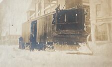 Photo Of Snowplow Electric Trolley Car In Snow Conductors Posing RPPC Size picture