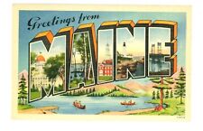 Vintage Postcard Greetings From Maine States USA Postcard Travel Unposted picture