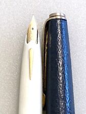 PLATINUM 18K FS  1970's fountain pen dark blue  leather axis  from JAPAN picture