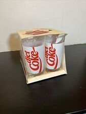 RARE NEW OLD STOCK 1989 INDIANA GLASS DIET COKE SET OF 4 (12oz) Glasses picture