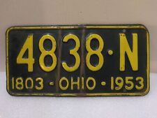 Vintage 1803-1953 Ohio License Plate 4838-N picture