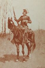 United States Cavalryman Frederic Remington Billings MT Chrome Vintage Postcard picture
