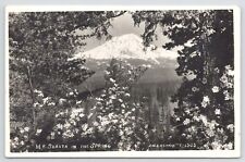 Mt Shasta CA In The Spring~Namesake Volcano In Distance~Real Photo Postcard~RPPC picture