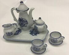 Vintage 10 Piece Porcelain Miniature Tea Set Floral Andrea By Sadek 2” Dollhouse picture