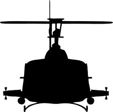Huey Helicopter Black front view vinyl window car decal sticker 6