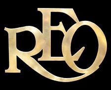 REO Motor Car - Vintage 1900s Brass Color Grill Emblem - Logo Sticker Decal picture