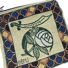 Vintage Shriners Tapestry Bag Daughters of the Nile Zip Top Pouch Scimitar Rose picture