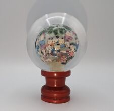 ✨ CHINESE REVERSE HAND PAINTED GLASS GLOBE ON WOODEN BASE Children picture