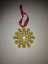 2008 Trifari Snowflake Yellow Lucite Rhinestones Christmas Tree Ornament  picture