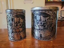 Horse And Buggy Vintage Decorative Antique Kitchen Storage Tins  picture
