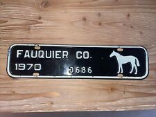 1970 Fauquier County Virginia license plate attachment with horse Great Shape picture