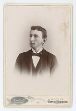 Antique Circa 1880s Cabinet Card Handsome Man Big Ears in Suit Allentown, PA picture