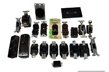 Huge Lot of 21 Vintage Electrical Switches Plug In Hubbell Bryant Antique picture