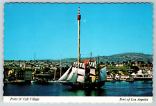 c1980s Ports O' Call Village Los Angeles CA Buccaneer Queen Vintage Postcard picture