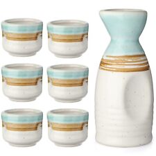 Sake Set Ceramic Japanese Porcelain Sake Set Sake Carafe Bottle Sake Cups for... picture
