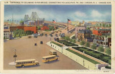 1935 Camden,NJ Entrance To Delaware River Bridge-Buses New Jersey Union News Co. picture